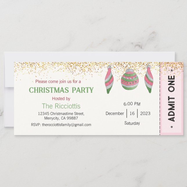 Invitation de Noël, Invitation de Noël (Devant)