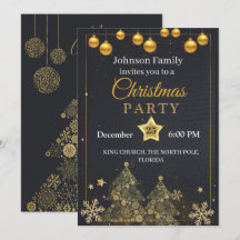 Invitation de Noël | Invitation d'or