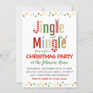 Invitation de Noël Jingle et Mingle