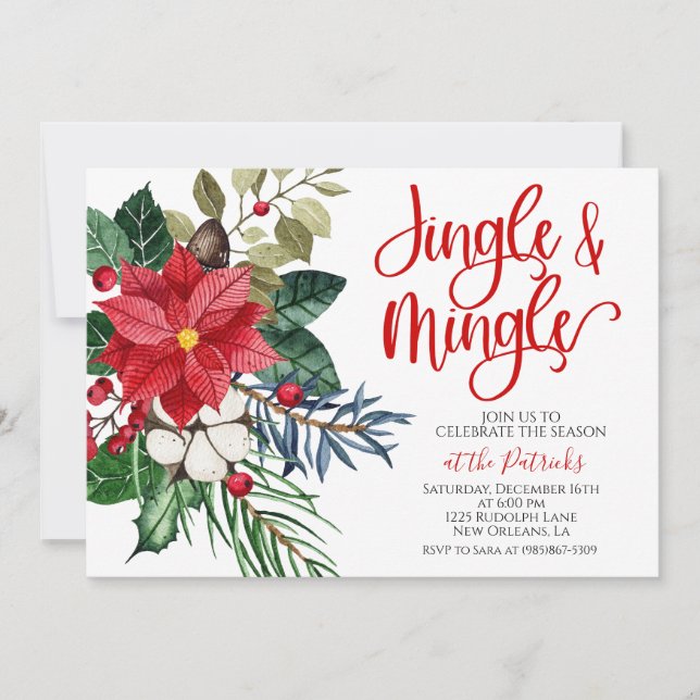 Invitation de Noël Jingle et Mingle (Devant)