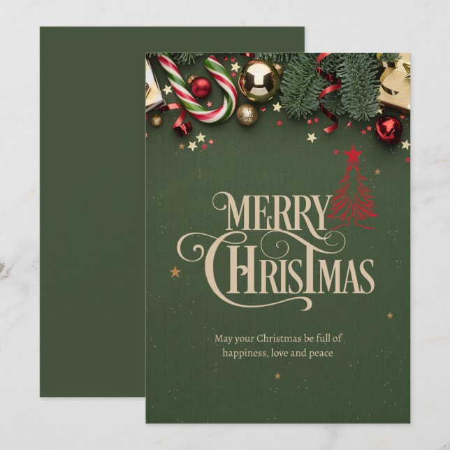 Invitation de Noël, Joyeux Noël (Devant / Derrière)