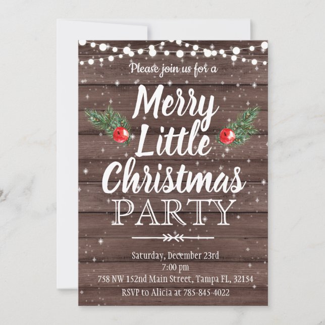 Invitation de Noël Joyeux petit Noël (Devant)