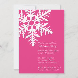 Invitation de Noël Jumbo Snowflake (rose)