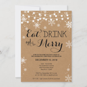 Invitation de Noël / Mange Boire et être joyeux In