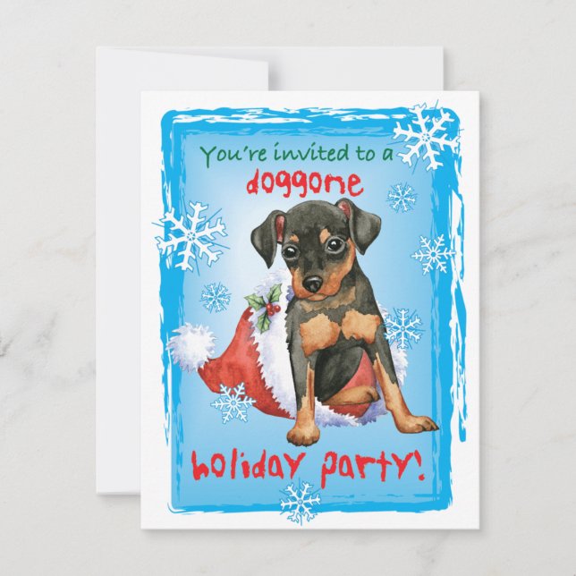 Invitation de Noël Min Pin (Devant)