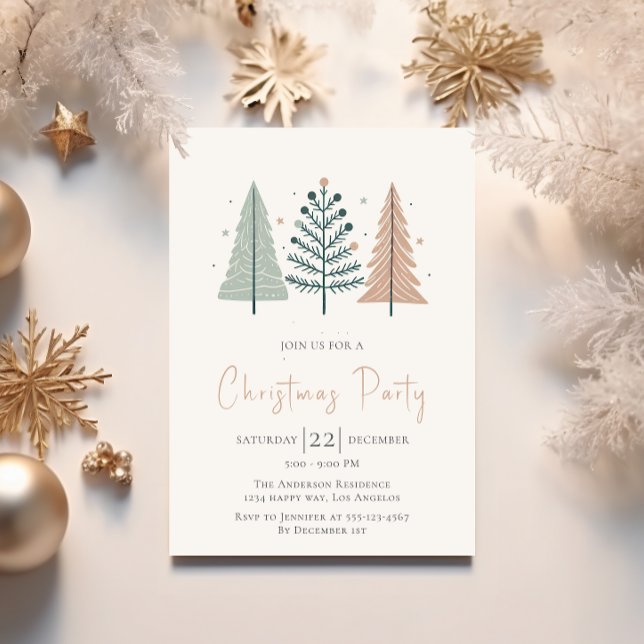 Invitation de Noël minimaliste - Arbre d'hiver (Créateur téléchargé)