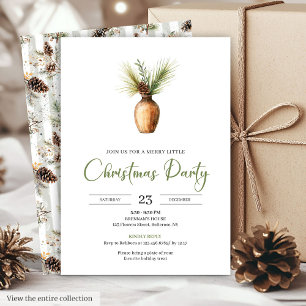 Invitation de Noël minimaliste boho aquarelle