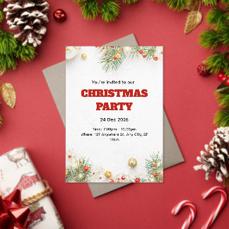 Invitation de Noël minimaliste moderne