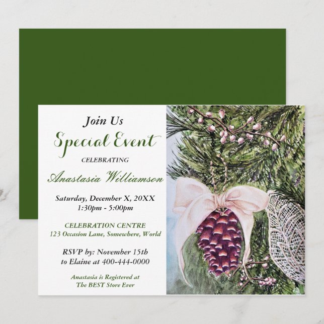 Invitation de Noël Open House (Devant / Derrière)