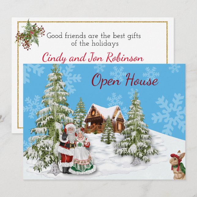 Invitation de Noël Open House (Devant / Derrière)