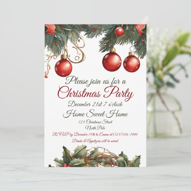 Invitation de Noël personnalisable (Debout devant)