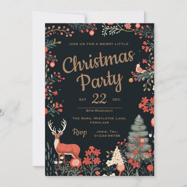 Invitation de Noël personnalisée (Devant)
