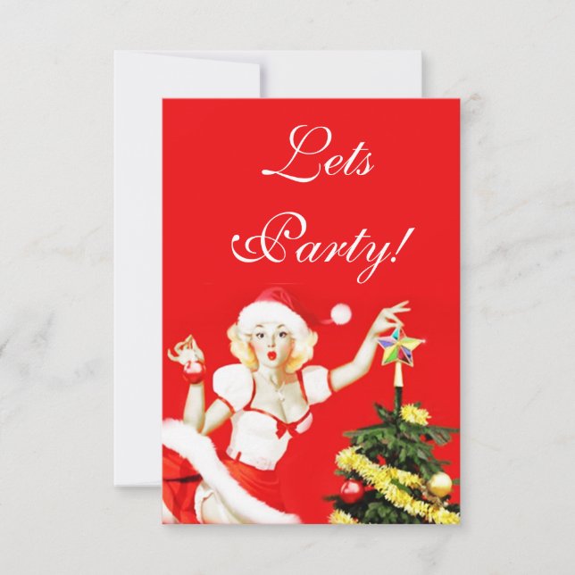 Invitation de Noël Pinup (Devant)