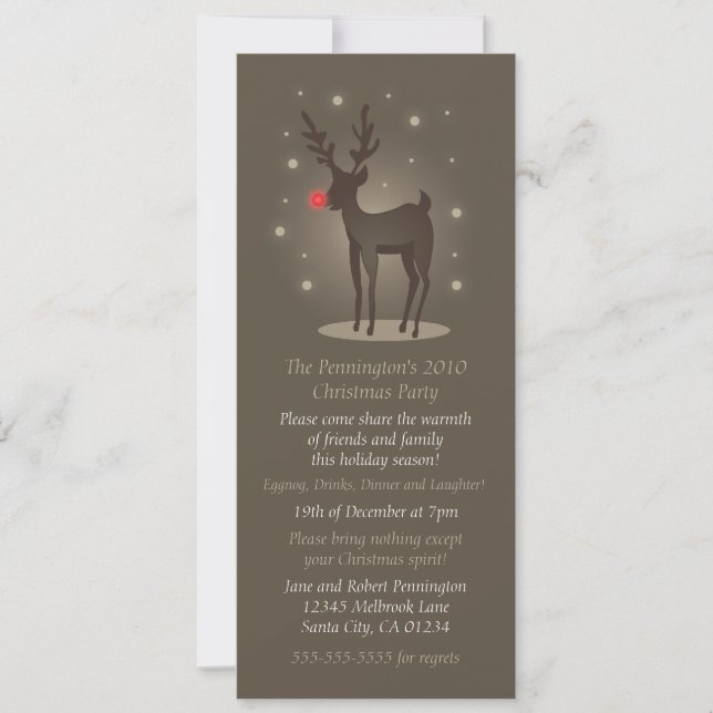 Invitation de Noël Reindeer (Devant)