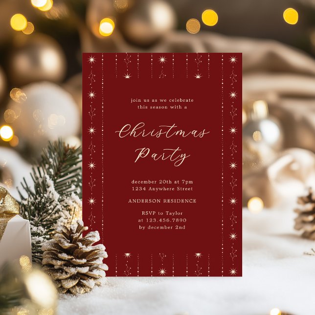 Invitation de Noël Rouge Et Crème (Créateur téléchargé)