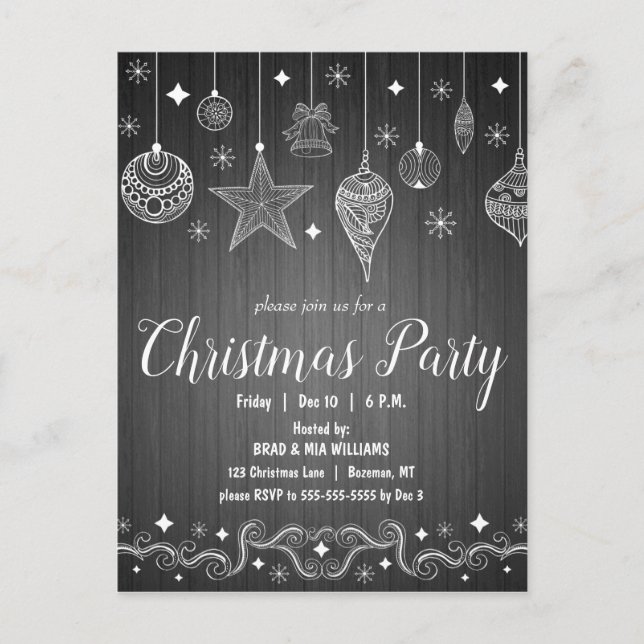 Invitation de Noël Rustique moderne (Devant)