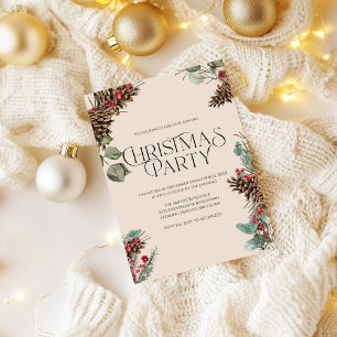 Invitation de Noël rustique Thème Tan Holiday