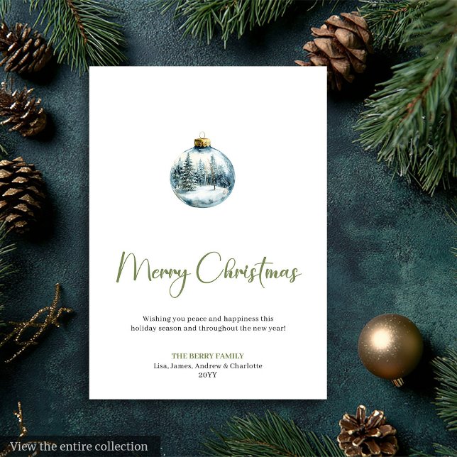 Invitation de Noël scène hivernale minimaliste (Minimalist winter scene Christmas invitation)