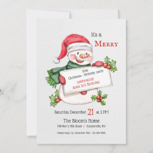Invitation de Noël Snowman