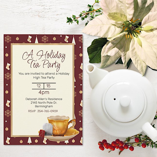 Invitation de Noël Tea Party (Créateur téléchargé)
