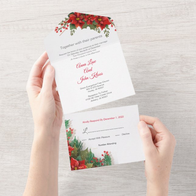 Invitation de Noël tout en un mariage (Déchirure)