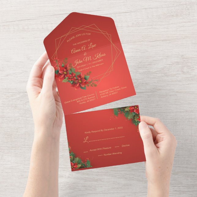 Invitation de Noël tout en un mariage (Déchirure)