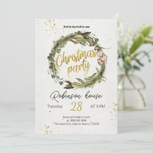 Invitation de Noël Tree Wreath Party