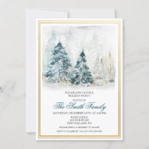 Invitation de Noël vacances d'hiver aquarelle