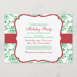 Invitation de Noël victorienne en damas