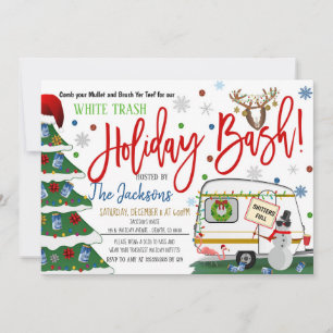 Invitation de Noël White Trash Bash