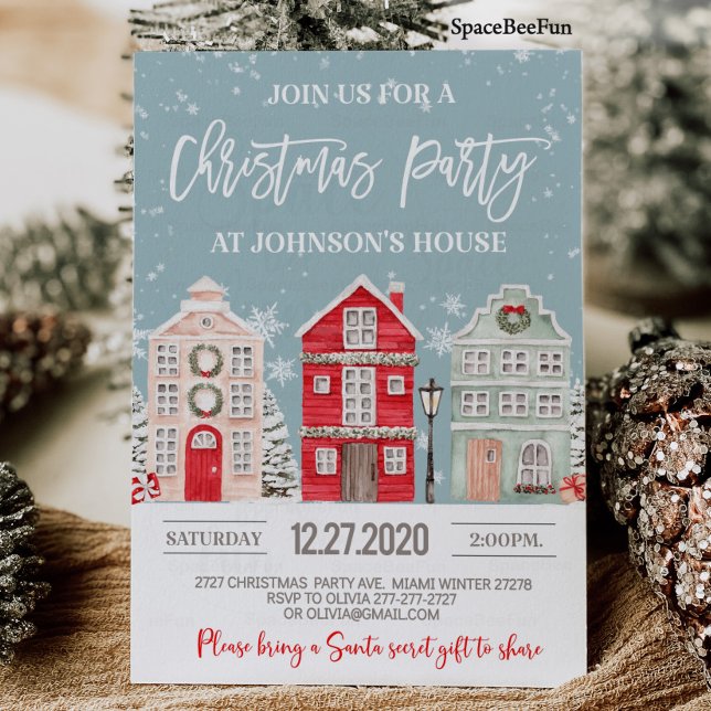 Invitation de Noël Winter Adult Company (Christmas party invitation Winter Adult Company Office Christmas party invite Holiday party)