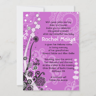 Invitation de nom de bébé FLORAL et robuste