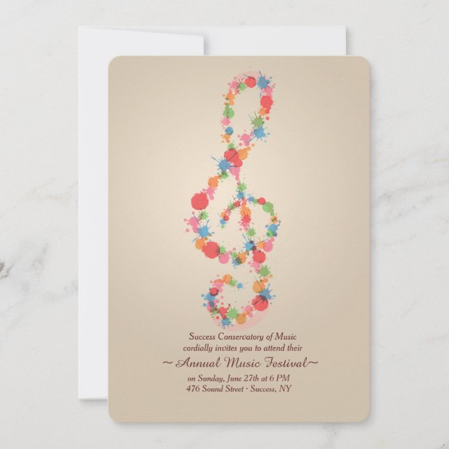 Invitation de note de musique (Devant)