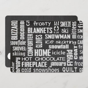Invitation de nuage de mot de fête d'hiver