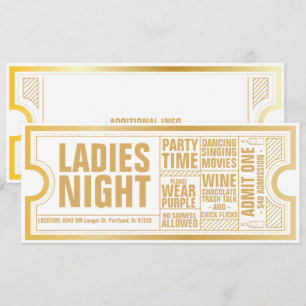 Invitation de nuit Dames - Texte entièrement perso