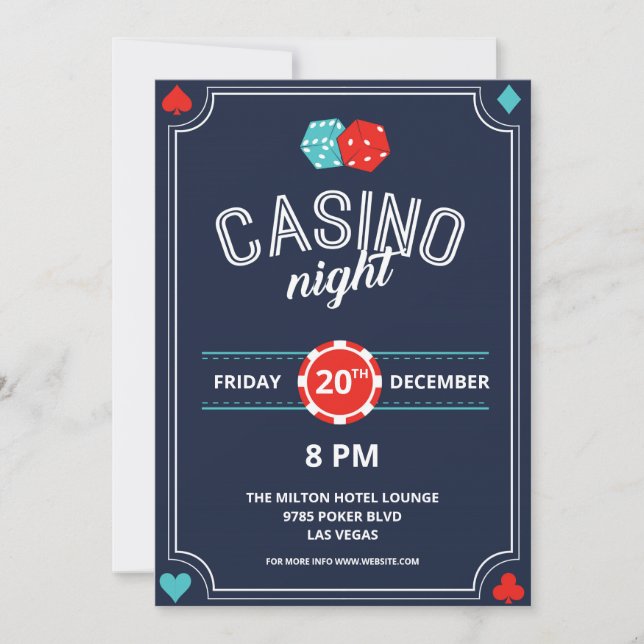 Invitation de nuit du casino Retro (Devant)