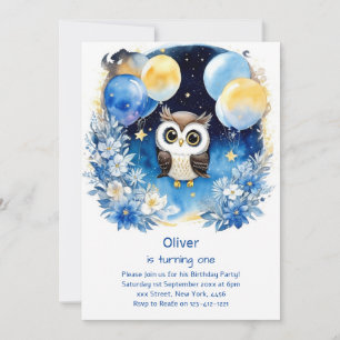 Invitation de Owl First Birthday