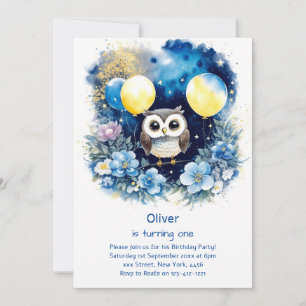 Invitation de Owl First Birthday