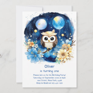 Invitation de Owl First Birthday