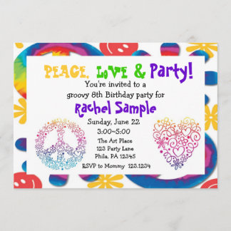Invitation de paix, d'amour et de partie