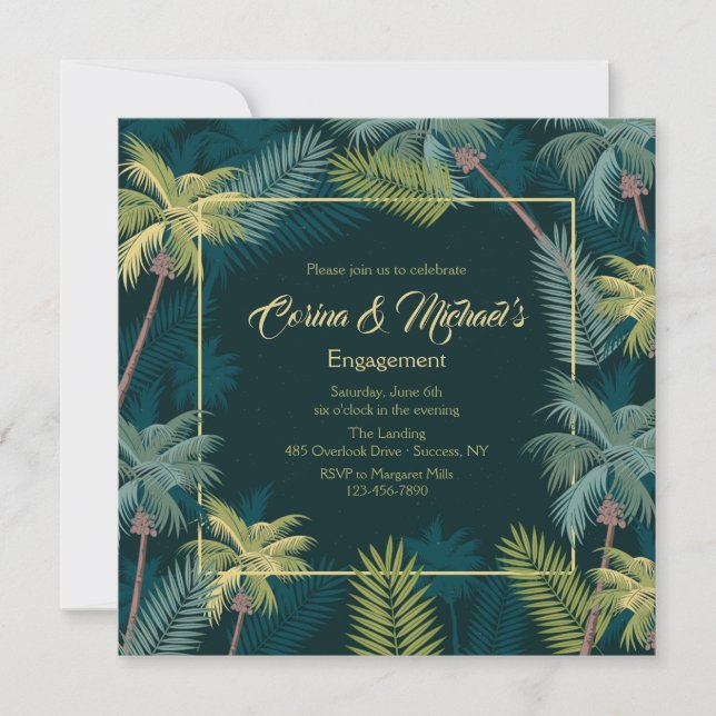 Invitation de palmiers tropicaux (Devant)