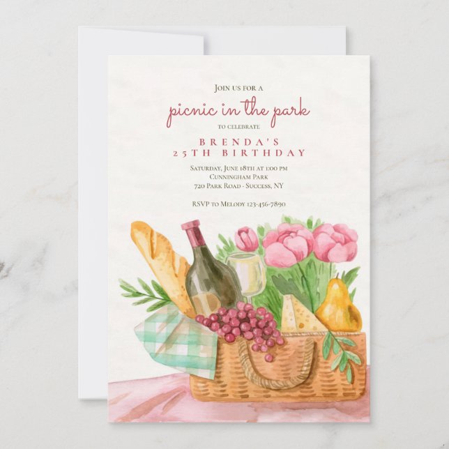 Invitation de panier de pique-nique (Devant)