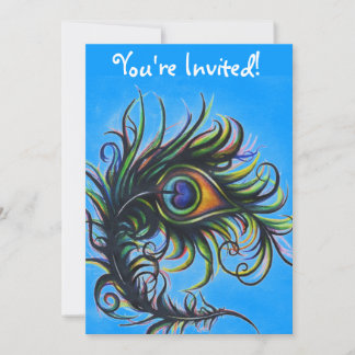 Invitation de paon avec des mots