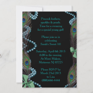 Invitation de paon noir