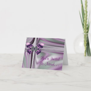 Invitation de papillon argenté et violet