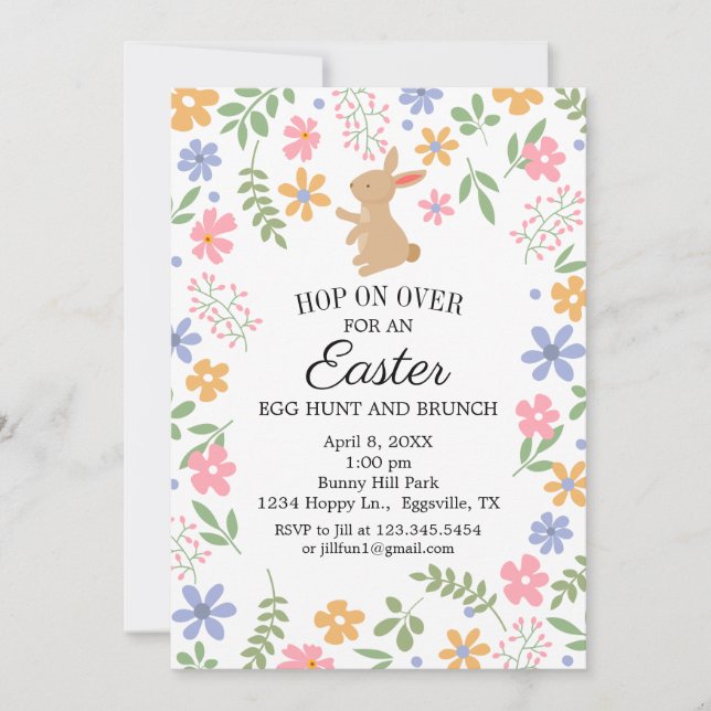 Invitation de Pâques amusant lapin mignon pour bru (Devant)