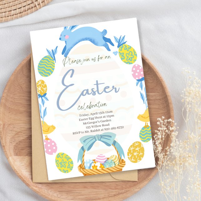 Invitation de Pâques Brunch Chasse aux Oeufs Lapin (Créateur téléchargé)