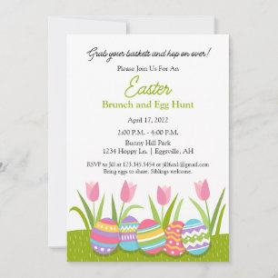 Invitation de Pâques pour Brunch et Chasse aux Oeu