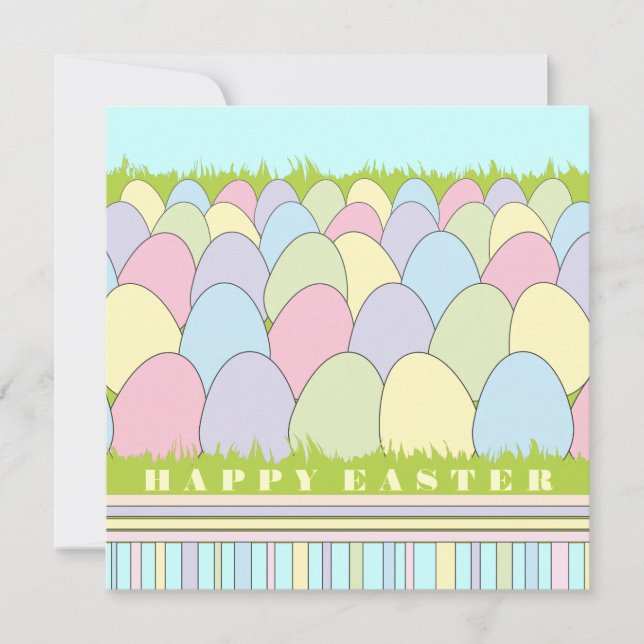 Invitation de Pâques sur les oeufs de Pastel (Devant)