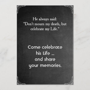Invitation "de partie commémorative d'hommage" de